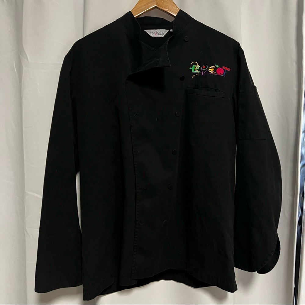 Univogue Chefs Jacket black EPCOT raised button M